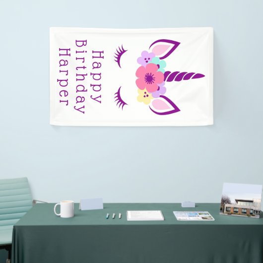 Happy Birthday | Magische Unicorn Spandoek (Beurs)