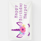Happy Birthday | Magische Unicorn Spandoek (Verticaal)