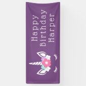 Happy Birthday | Magische Unicorn Spandoek (Verticaal)