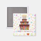 Happy Birthday Magneet (Voorkant / Achterkant)