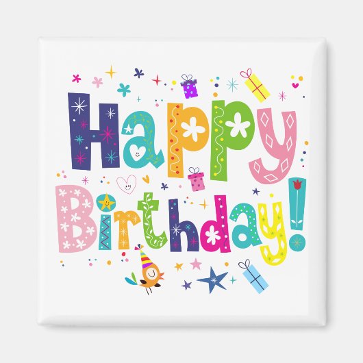 Happy Birthday Magneet (Voorkant)