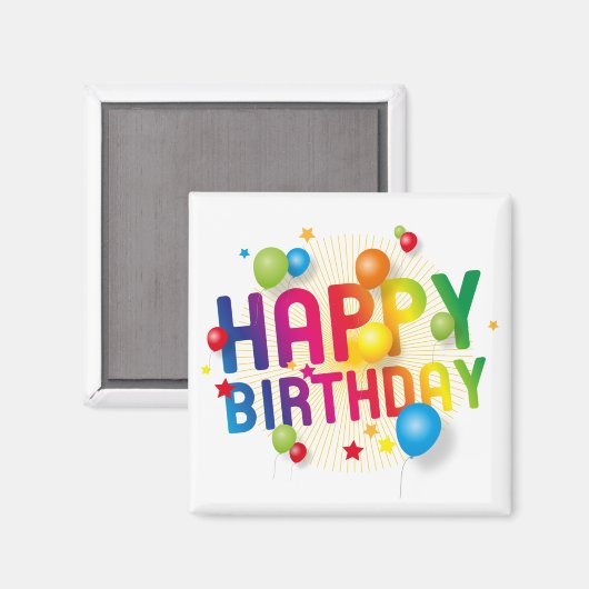 Happy Birthday Magneet (Voorkant / Achterkant)