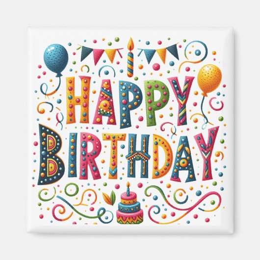 Happy Birthday Magneet (Voorkant)