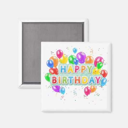 Happy Birthday Magneet (Voorkant / Achterkant)