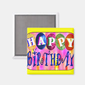 Happy Birthday Magneet (Voorkant / Achterkant)