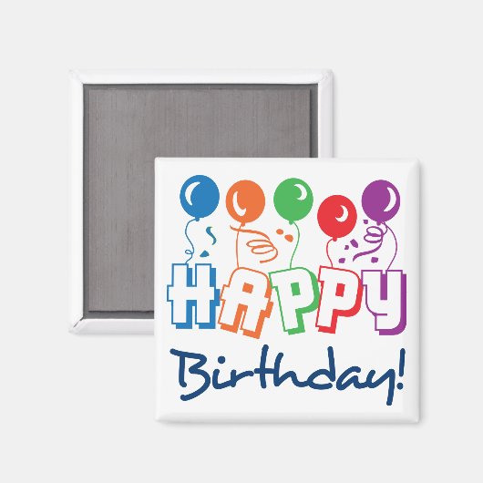 Happy Birthday Magneet (Voorkant / Achterkant)