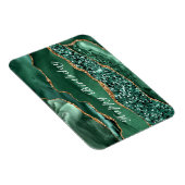 Happy Birthday Magnet Agate Green Gold Glitter Magneet (Rechterzijde)