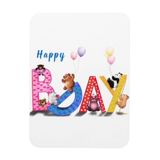 Happy Birthday Magnet Baby Partij Magneet (Verticaal)