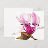 Happy Birthday: Magnolia Flower Kaart (Voorkant / Achterkant)
