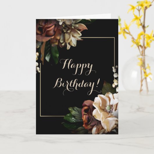 Happy Birthday Magnolia Kaart (Gele Bloem)