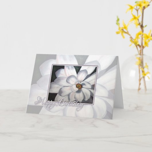 Happy Birthday Magnolia Kaart (Gele Bloem)