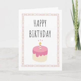 Happy birthday - mahjong tegels en taart kaart