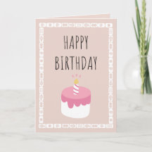 Happy birthday - mahjong tegels en taart roze