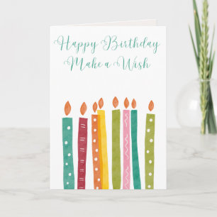 Happy Birthday "Make a Wish" Verjaardag Kaart