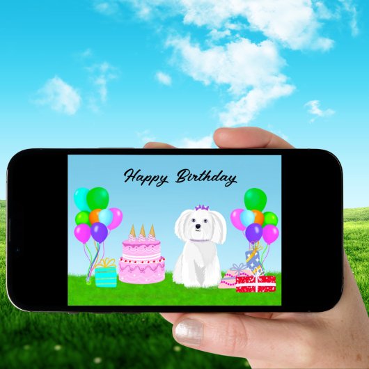 Happy Birthday Maltees op het verjaardagsfeest Kaart