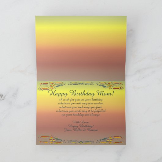 Happy Birthday Mam 2009 Kaart (Binnen)