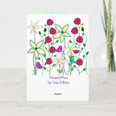 Happy Birthday Mam,  Floral Kaart (Achterkant)