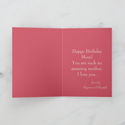 Happy Birthday Mam Floral Kaart (Binnen)