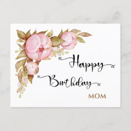 Happy Birthday Mam Floral Waterverf Briefkaart