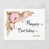 Happy Birthday Mam Floral Waterverf Briefkaart (Voorkant)
