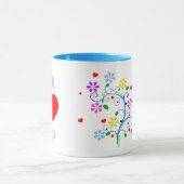 Happy Birthday Mam Flower Cup met we *Heart* You Mok (Midden)