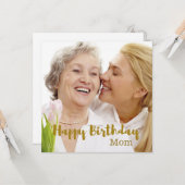Happy Birthday Mam Foto Kaart (Voorkant / Achterkant in situ)