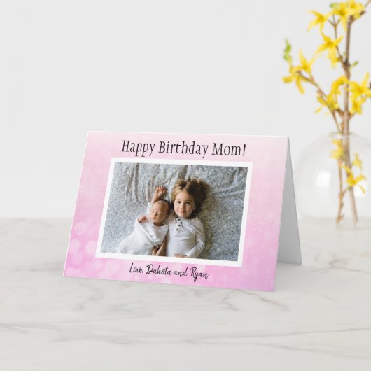 Happy Birthday Mam Fotokaart Kaart (Gele Bloem)