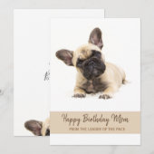 Happy Birthday Mam French Bulldog Foto Feestdagenkaart (Voorkant / Achterkant)