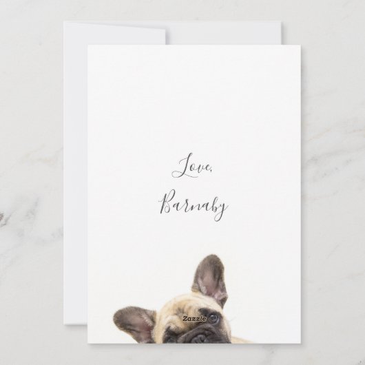 Happy Birthday Mam French Bulldog Foto Feestdagenkaart (Achterkant)