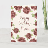 Happy Birthday Mam Generic - Red Daisies Lijst. Kaart (Voorkant)