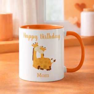 Happy Birthday Mam Giraffe en Baby Mok