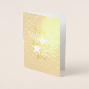 Happy Birthday Mam Gold-foliekaart van dalDesignNZ Folie Kaarten