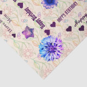  Happy Birthday Mam Light Chic Floral Tissuepapier (Detail)