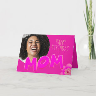 Happy Birthday Mam Novelty Text - Aangepaste foto Kaart