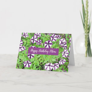 Happy Birthday Mam Paars Petunias Kaart