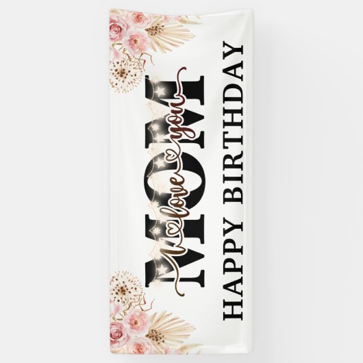 Happy Birthday Mam Party Spandoek (Verticaal)