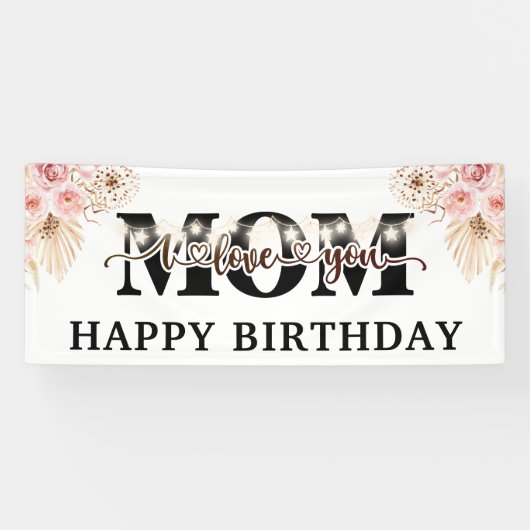 Happy Birthday Mam Party Spandoek (Horizontaal)