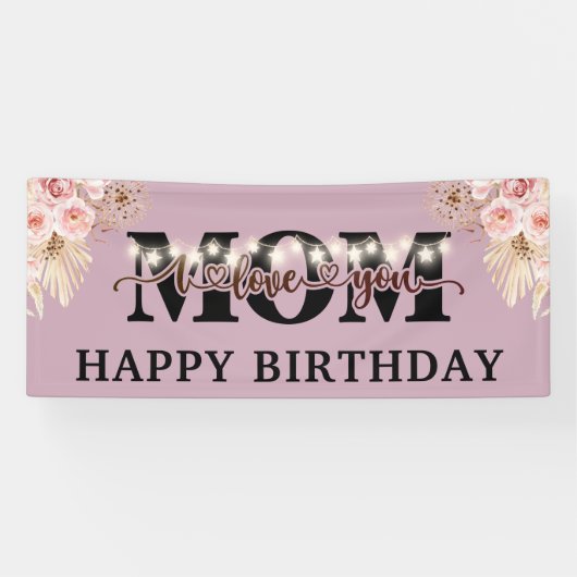 Happy Birthday Mam Party Spandoek (Horizontaal)