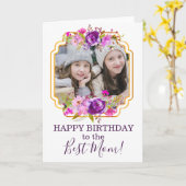 Happy Birthday mam persoonlijke foto-kaart Kaart (Gele Bloem)