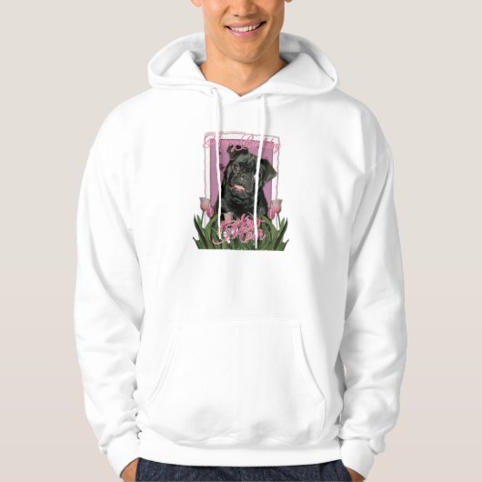 Happy Birthday Mam - Pug - Ruffy Hoodie (Voorkant)