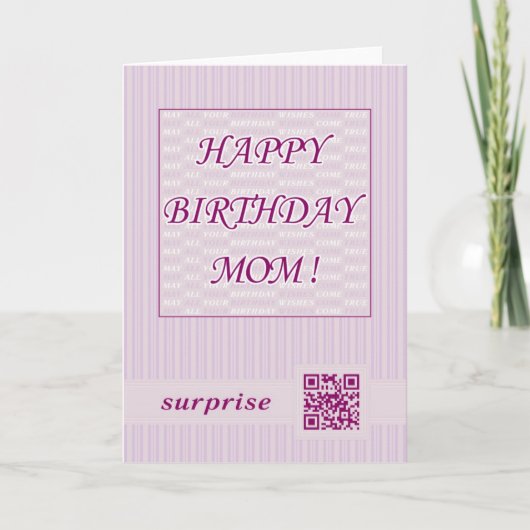 Happy Birthday Mam!QR-code Video-Wenskaart Kaart (Voorkant)