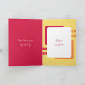 Happy Birthday Mam voeg 3 foto's toe rood geel Kaart (Binnen)