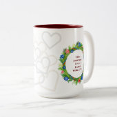  Happy Birthday mama Floral Wreate Tweekleurige Koffiemok (Voorkant rechts)