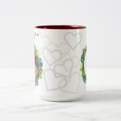  Happy Birthday mama Floral Wreate Tweekleurige Koffiemok (Center)