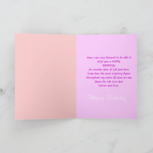 Happy Birthday mama Kaart (Binnen)
