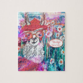 Happy Birthday Mama Llama aanpassen Legpuzzel