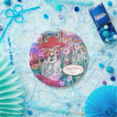 Happy Birthday Mama Llama aanpassen Papieren Bordje (Feest)