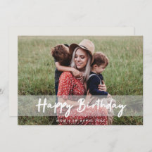 Happy Birthday mama | Moderne Script-fotokaart