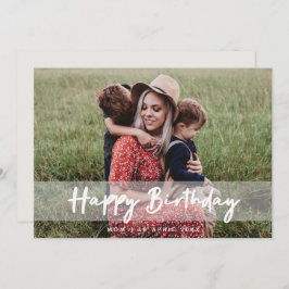 Happy Birthday mama | Moderne Script-fotokaart