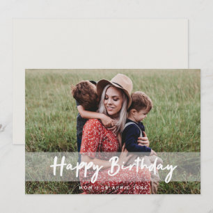 Happy Birthday mama   Moderne Script-fotokaart